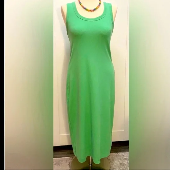 Sleeveless Green Tank Maxi Dress Women’s Sz MED NEW! - Picture 1 of 3